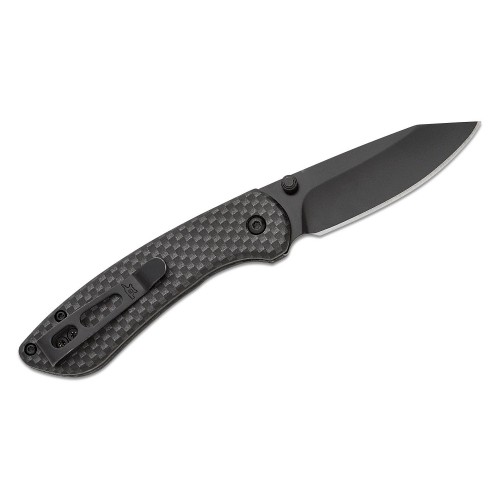 Buck 743 Mini Sovereign Folding Knife - 2.625" Black TiNi Modified CP Blade Carbon Fiber Handle