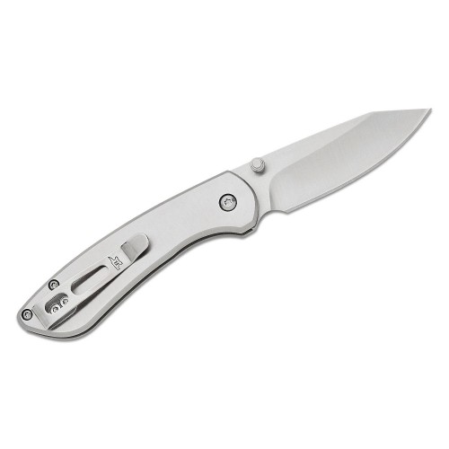 Buck 743 Mini Sovereign Folding Knife - 2.625" Stonewashed Modified CP Blade Stainless Steel Handle