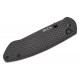 Buck 744 Sovereign Button Lock Folding Knife - 3.22" Black TiNi CP Blade Carbon Fiber Handle