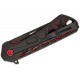 Buck 813 Trace Mini Ops Folding Knife - 2.43" Black Reverse Tanto Blade Skeletonized Black and Red Aluminum Handle
