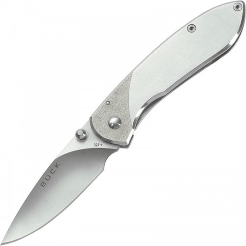 Buck 327 Nobleman Folding Knife - 2.675" Blade Stainless Steel Handle & Clip