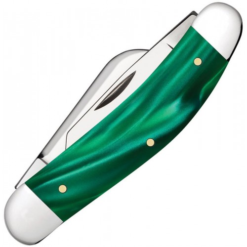 Case XX Sowbelly Green Pearl Kirinite UK EDC Pocket Knife - Triple Blade Green Pearl Kirinite Handle