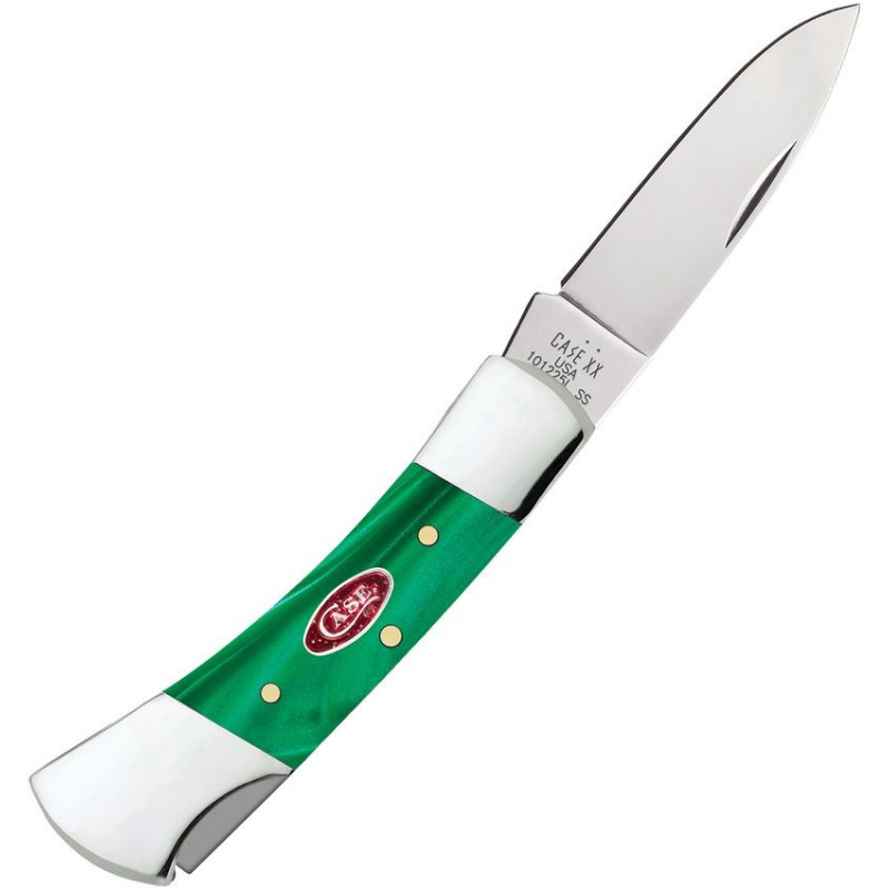 Case XX Lockback Green Pearl Kirinite Pocket Knife - 2.5" DP Stianless Steel Blade Green Pearl Kirinite Handle