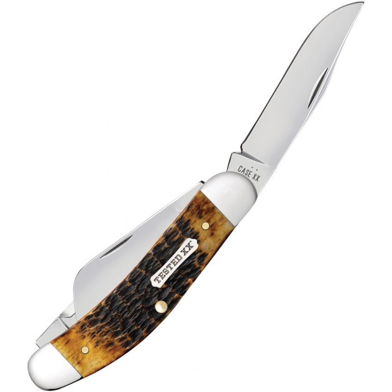 Case XX Sowbelly Burnt Amber UK EDC Pocket Knife - Triple Blade Burnt Amber Jigged Bone Handle
