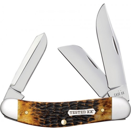 Case XX Sowbelly Burnt Amber UK EDC Pocket Knife - Triple Blade Burnt Amber Jigged Bone Handle