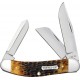Case XX Sowbelly Burnt Amber UK EDC Pocket Knife - Triple Blade Burnt Amber Jigged Bone Handle