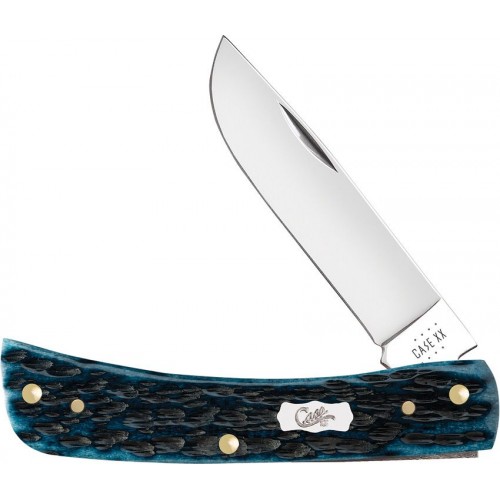 Case XX UK EDC Sod Buster Jr Pocket Worn Blue - 2.83" Stainless Steel Blade Bone Handle