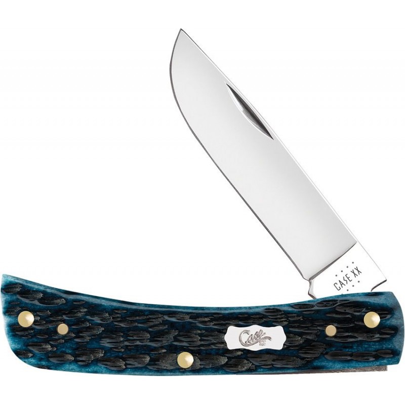 Case UK EDC Sod Buster Jr Pocket Worn Blue - 2.83" Stainless Steel Blade Bone Handle