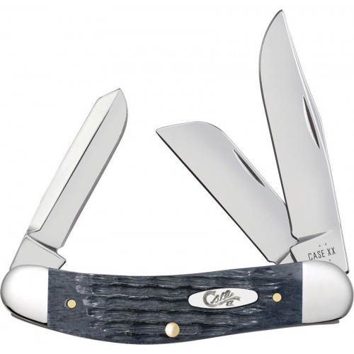 Case XX Sowbelly Grey Worn UK EDC Pocket Knife - Triple Blade Grey Worn Jigged Bone Handle