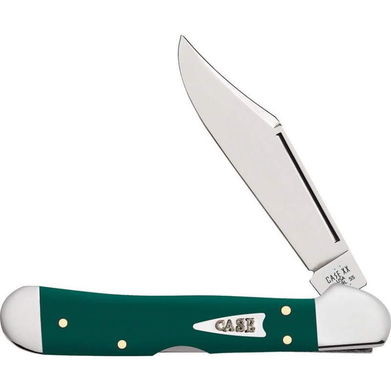 Case Mini Copperlock Spruce Green Pocket Knife - 2.72" Stainless Steel Blade Spruce Green Synthetic Handle