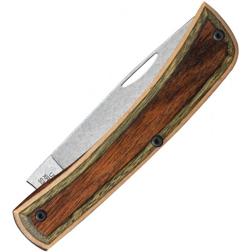 Case XX Crossroads XR Sodbuster Jr UK EDC Pocket Knife - 2.8" S35VN Skinner Blade Brown Green Laminate Wood Handle