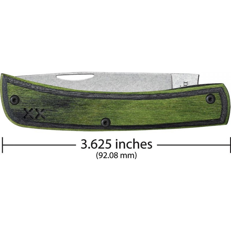 Case UK EDC Sod Buster Jr Crossroads XR Green and Black - 2.83" S35VN Stainless Steel Blade Dymalux Wood Handle