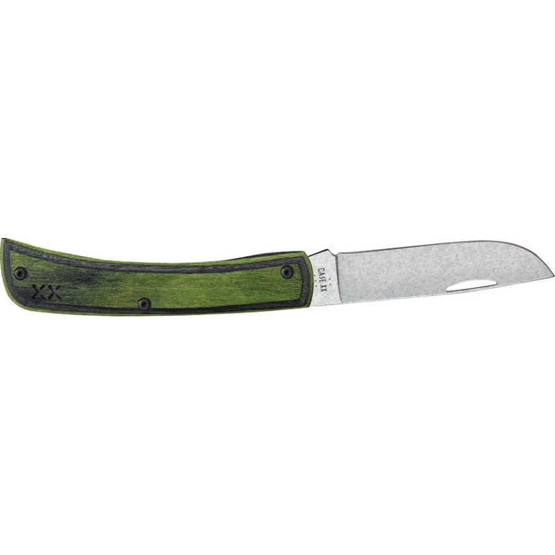 Case UK EDC Sod Buster Jr Crossroads XR Green and Black - 2.83" S35VN Stainless Steel Blade Dymalux Wood Handle