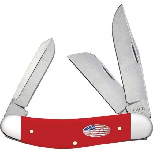 Case XX Sowbelly CS American Workman UK EDC Pocket Knife - Triple Blade Red Smooth Synthetic Handle