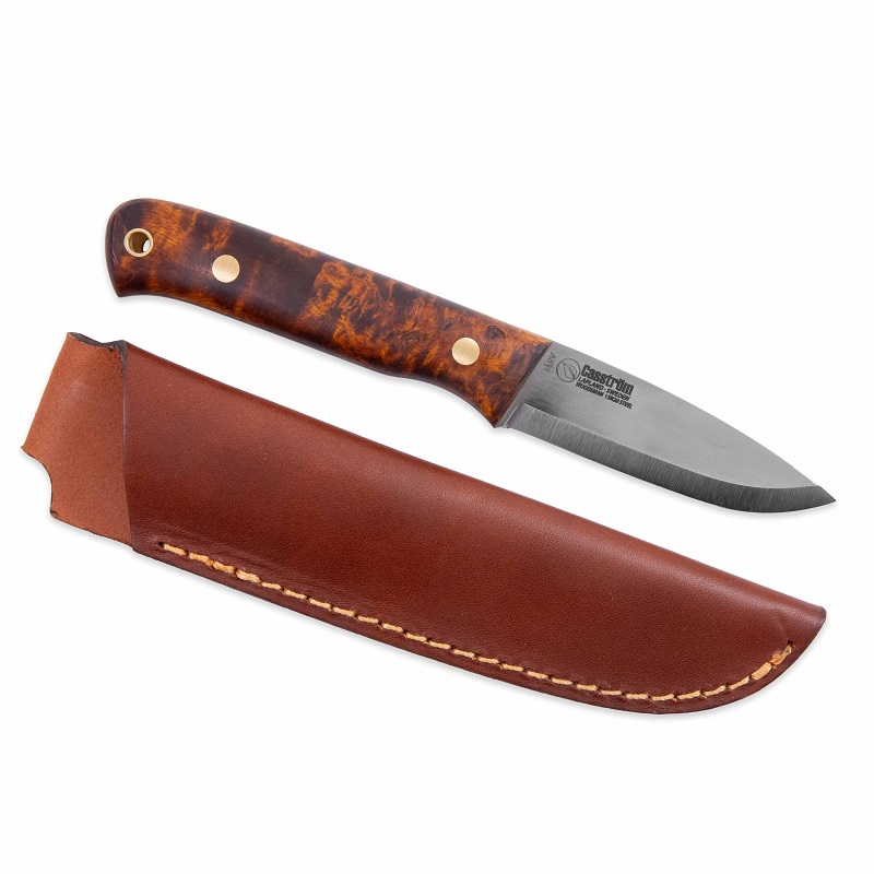 Casstrom Woodsman Jarv Knife - 3.38" Carbon Tool Steel Blade Natural Wood Handle