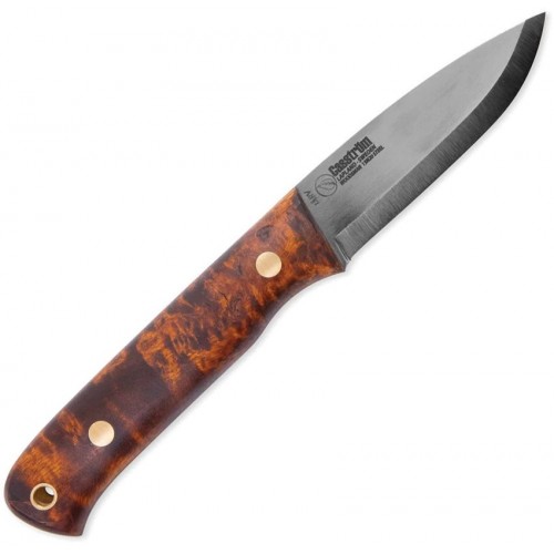 Casstrom Woodsman Jarv Knife - 3.38" Carbon Tool Steel Blade Natural Wood Handle