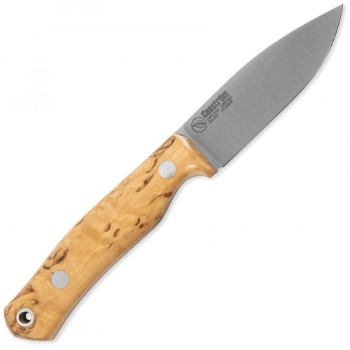 Casstrom No.8 SFK Bushcraft Knife - 3.26" 14C28N Stainless Steel Curly Birch Handle