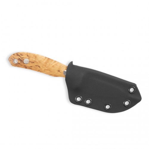 Casstrom Safari Mini Hunter - 2.5" 12c27 Stainless Steedl Blade Curly Birch Handle Kydex Sheath