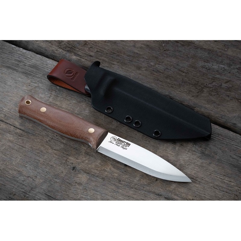 Casstrom Canvas Micarta Lars Falt Knife - 4.5" A8 Mod Steel with Deep Cooling Black Kydex Sheath