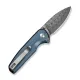 CIVIVI Mini Shakan Folding Knife - 2.48" Damascus DP Blade Blue Machined Aluminum Handle