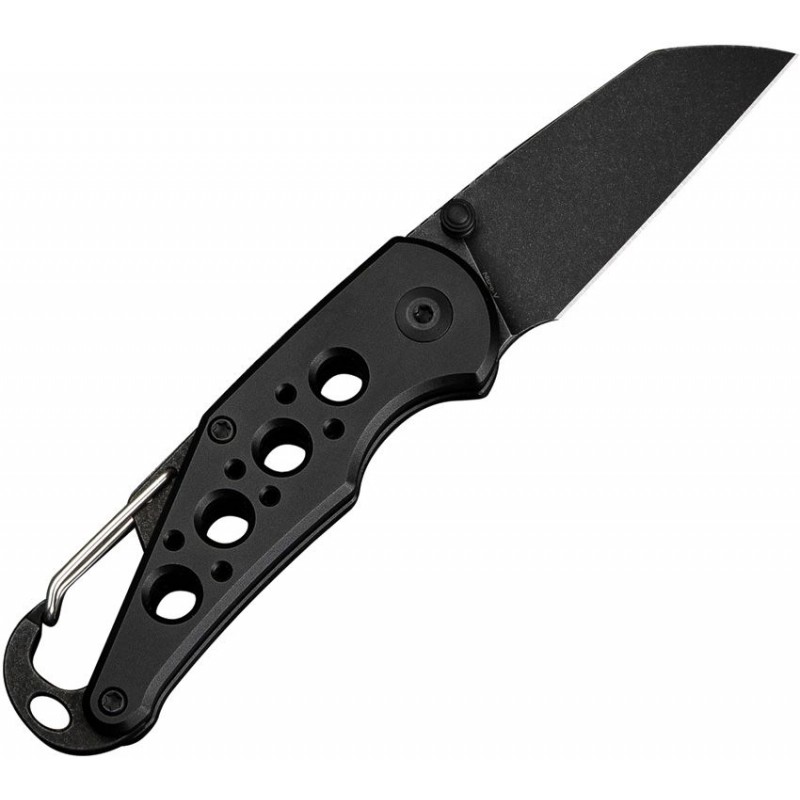 CIVIVI Pragma Folding Knife - 2.2" Black Nitro-V Wharncliffe Blade Black Milled Aluminum Handle