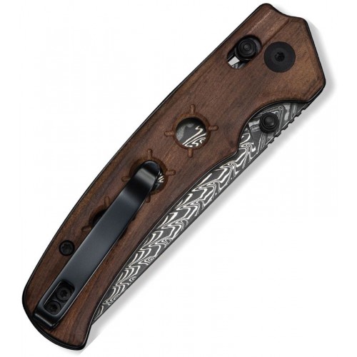 CIVIVI Noctis Folding Knife - 2.98" Damascus Steel Blade Guibourtia Wood Handle