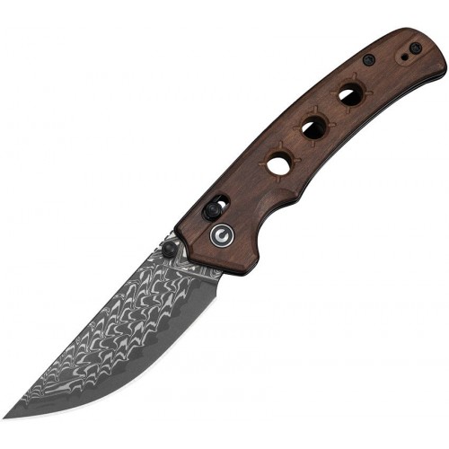 CIVIVI Noctis Folding Knife - 2.98" Damascus Steel Blade Guibourtia Wood Handle