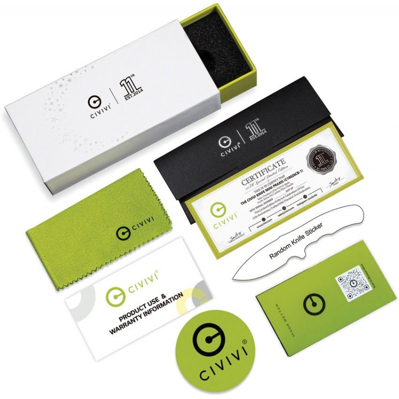 CIVIVI Mini Praxis Folding Knife Limited Edition - 2.98" S35VN Stainless Steel Blade Arctic Storm CF Handle