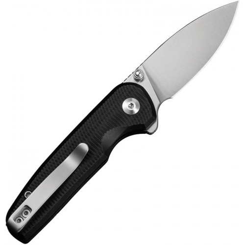 CIVIVI Mini Shakan Folding Knife - 2.48" Nitro-V DP Blade Black Machined Aluminum Handle
