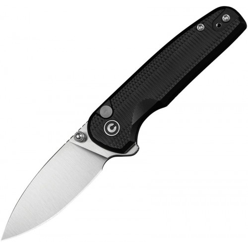 CIVIVI Mini Shakan Folding Knife - 2.48" Nitro-V DP Blade Black Machined Aluminum Handle