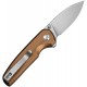 CIVIVI Mini Shakan Folding Knife - 2.48" Nitro-V DP Blade Coyote Brown Machined Aluminum Handle