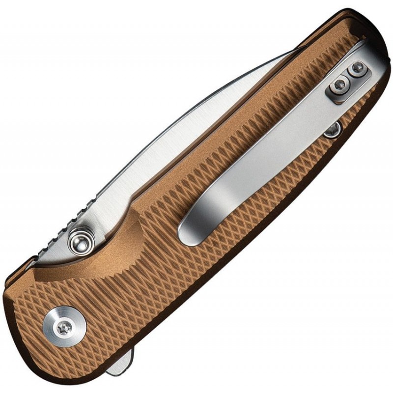 CIVIVI Mini Shakan Folding Knife - 2.48" Nitro-V DP Blade Coyote Brown Machined Aluminum Handle