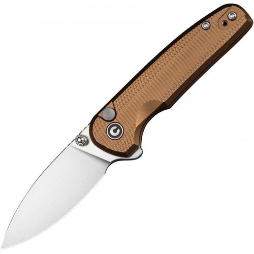CIVIVI Mini Shakan Folding Knife - 2.48" Nitro-V DP Blade Coyote Brown Machined Aluminum Handle