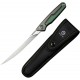 CIVIVI Shawka Folding Fillet Knife - 5.81" 14C28N Satin Trailing Point Blade Grey And Green Aluminum Handle