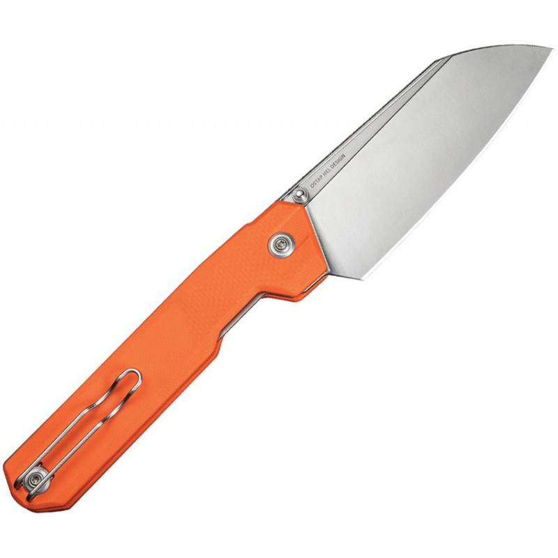 CIVIVI Hid Nested Folding Knife - 4.14" 14C28N Reverse Tanto Blade Orange G10 Handle