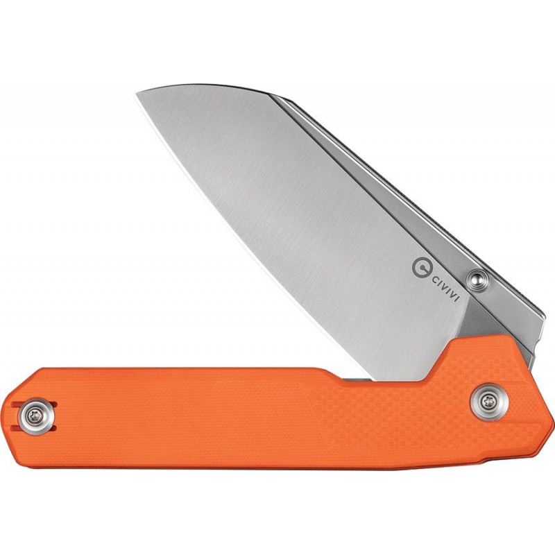 CIVIVI Hid Nested Folding Knife - 4.14" 14C28N Reverse Tanto Blade Orange G10 Handle