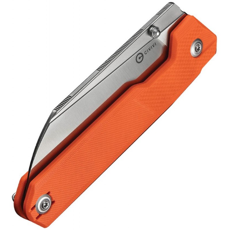 CIVIVI Hid Nested Folding Knife - 4.14" 14C28N Reverse Tanto Blade Orange G10 Handle