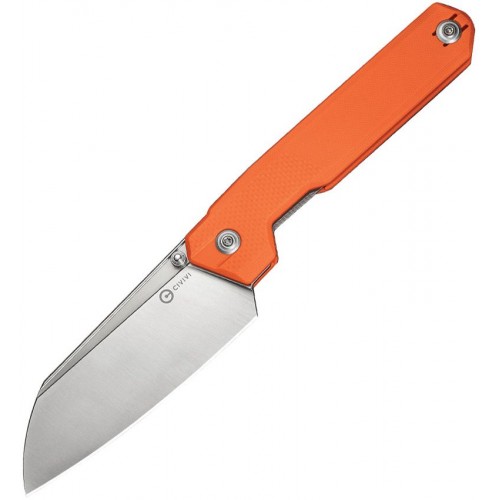 CIVIVI Hid Nested Folding Knife - 4.14" 14C28N Reverse Tanto Blade Orange G10 Handle
