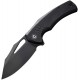 CIVIVI Knives BullTusk Liner Lock Knife - 3.48" 14C28N Black Stonewashed CP Blade Coarse Black G10 Handle