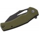 CIVIVI Knives BullTusk Liner Lock Knife - 3.48" 14C28N Black Stonewashed CP Blade Coarse OD Green G10 Handle