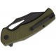 CIVIVI Knives BullTusk Liner Lock Knife - 3.48" 14C28N Black Stonewashed CP Blade Coarse OD Green G10 Handle
