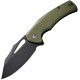 CIVIVI Knives BullTusk Liner Lock Knife - 3.48" 14C28N Black Stonewashed CP Blade Coarse OD Green G10 Handle