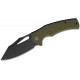 CIVIVI Knives BullTusk Liner Lock Knife - 3.48" 14C28N Black Stonewashed CP Blade Coarse OD Green G10 Handle