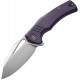 CIVIVI Knives BullTusk Liner Lock Knife - 3.48" 14C28N Satin CP Blade Purple Canvas Micarta Handle