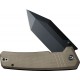 CIVIVI Bhaltair Folding Knife - 3.98" 14C28N Black Tanto Blade Textured Tan G10 Handle