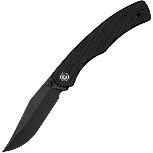 CIVIVI Knives Clingman Pocket Knife - 2.99" Nitro-V Black Stonewashed CP Blade Black G10 Handle