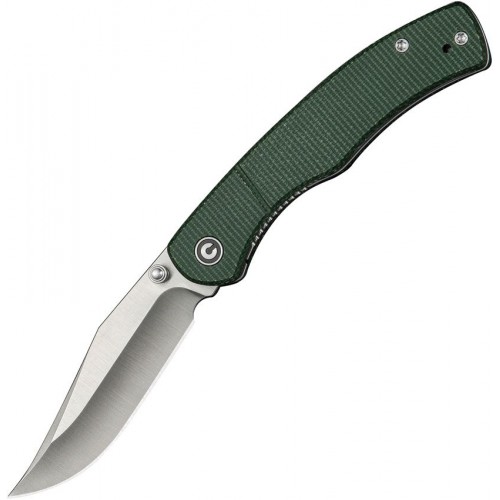 CIVIVI Knives Clingman Pocket Knife - 2.99" Nitro-V Satin CP Blade Green Canvas Micarta Handle