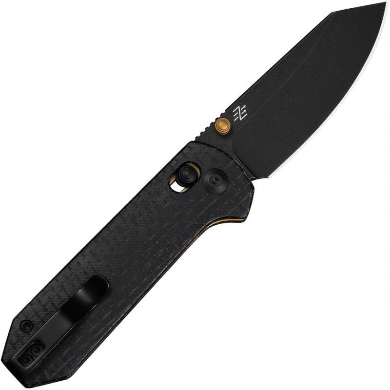 CIVIVI Yonder Folding Knife - 2.88" Black 14C28N Blade Black Burlap Micarta Handle