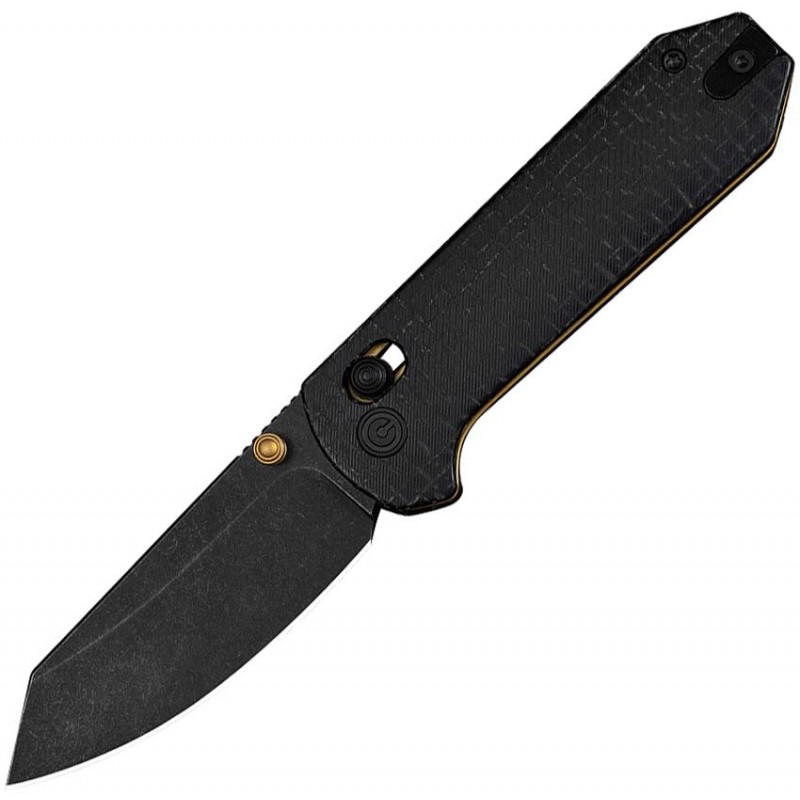 CIVIVI Yonder Folding Knife - 2.88" Black 14C28N Blade Black Burlap Micarta Handle