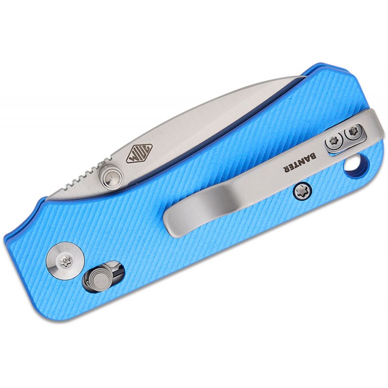 CIVIVI Knives Baby Banter 2 Crossbar Lock Folding Knife - 2.34" Nitro-V Satin Blade Blue Machined Aluminum Handle